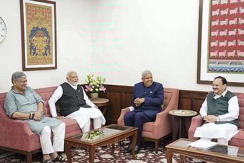 Narendra Modi called on Jagdeep Dhankhar